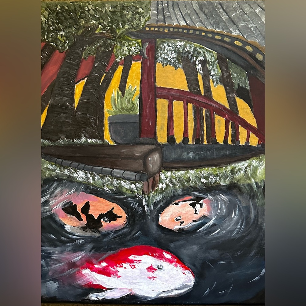Original Work, Fish eye Camvas painting, Acrylic+ Tempra